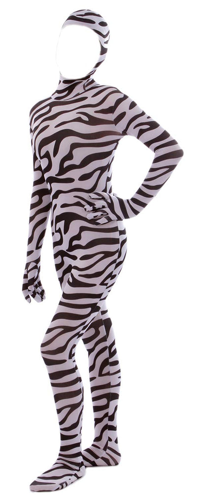 Gaoin Face Open Zentai Spandex Bodysuits (XX-Large Zebra)