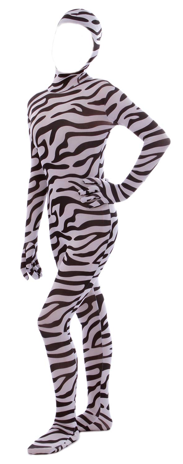 Gaoin Face Open Zentai Spandex Bodysuits (XX-Large Zebra)