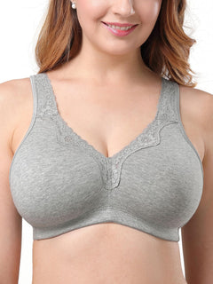 Cotton Wireless Bras for Women Large Bust | Plus Size Minimizing Bra